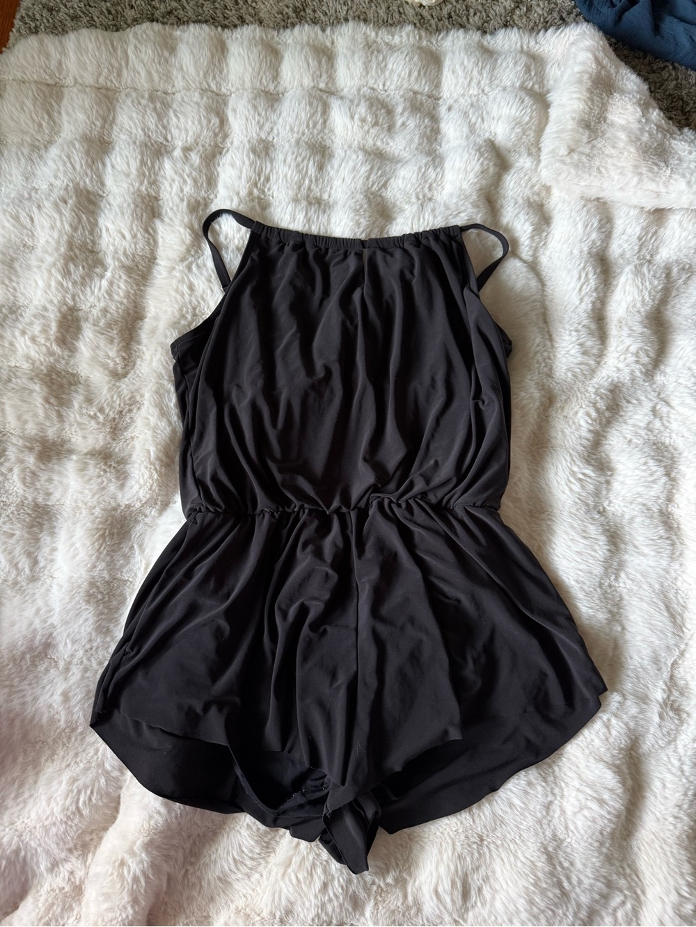 Women's Aqua Green one pice black swimsuit romper